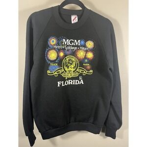 Vtg 80s MGM Metro Goldwyn Mayer Florida Sweatshirt Neon Graphics USA Large (G)